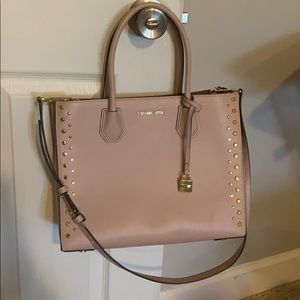 Michael Kors blush pink leather bag detach strap